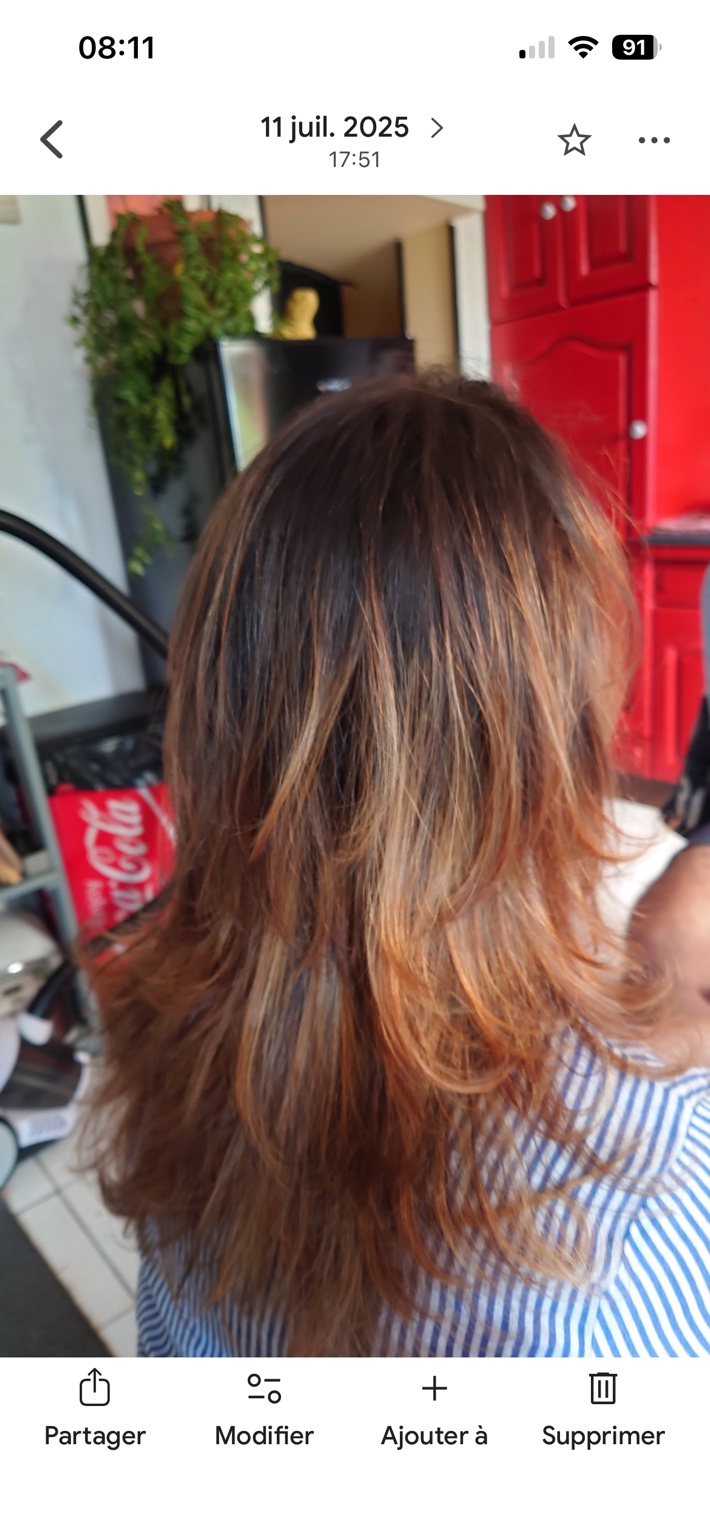 Ombré sur cheveux mi-longs